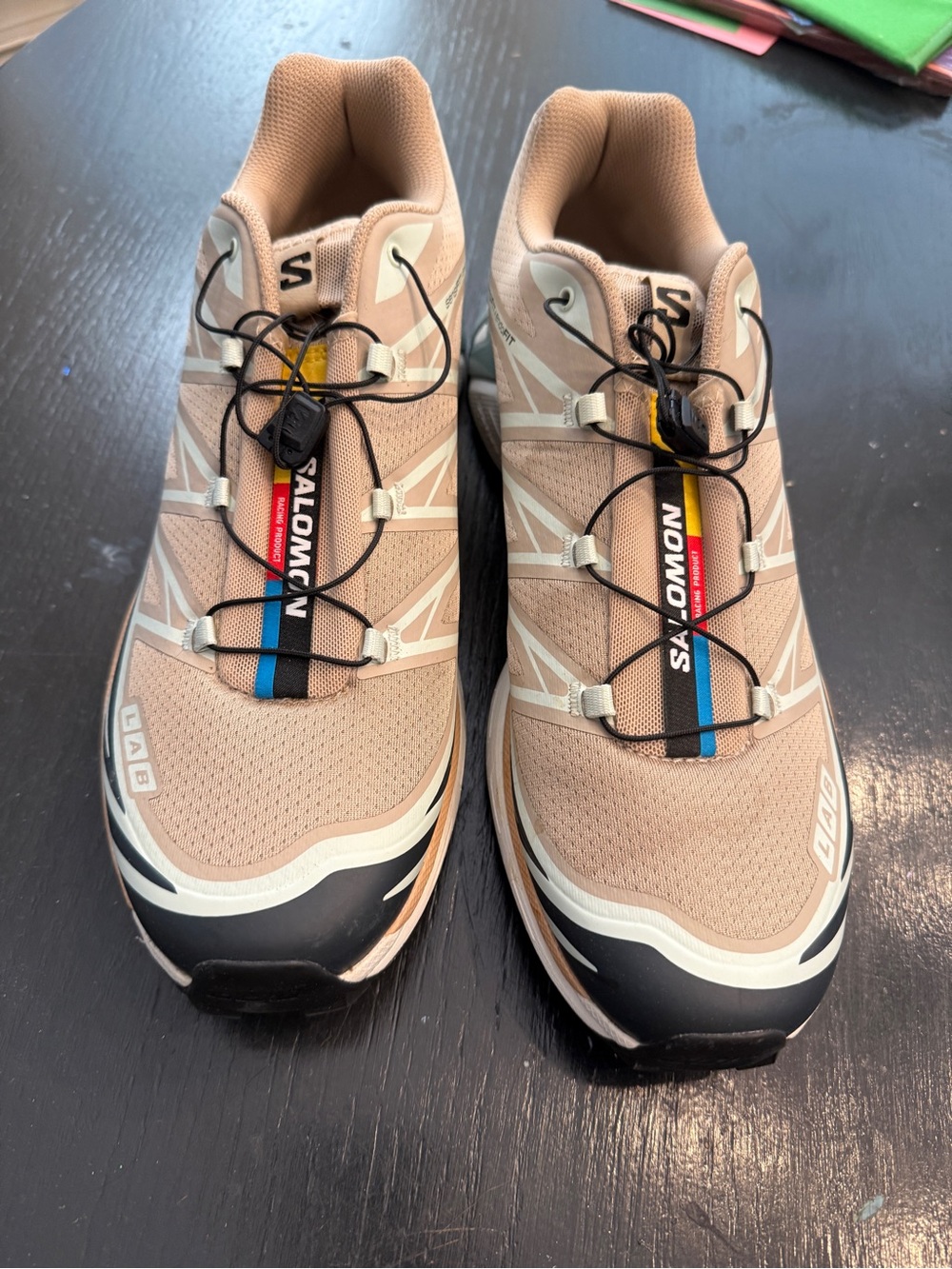 Salomon Men's Athletic Shoes - Beige with Black Accents
